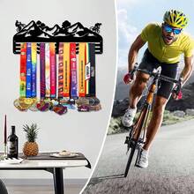 1件装户外运动山地自行车比赛奖牌展示架，金属墙面装饰收纳架，运动员礼物