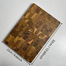 MIYORK Tábua de corte de madeira maciça de teca selecionada de alta qualidade (1 peça), resistente e adequada para alimentos cozidos, carne, pão, queijo, uso na cozinha e ao ar livre. Superfície para contato com alimentos. Acabamento artesanal com textura natural. - Tábua de corte de madeira natural - Tábua de corte de teca - Ver 8