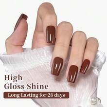Brown Gel Polish, 0.5 Fl Oz HEMA & TPO Free Chocolate Brown Gel Nail Polish Soak Off U V LED Fall Winter Nail Art Design Manicure Salon For Women Fgirl{Inchcolor_nameinch:InchOpaque-ChocolateBrowninch} - 不透明巧克力棕色 - 查看 7