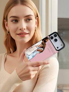 1PC Biblical Figure Pattern Phone Case, Religious Faith Style Design, Christian Inspired Motif, TPU+PC Dual-Layer Material, Handcrafted Custom, Premium Fashionable, Faux Leather Flip Wallet Case With Card Slots, Compatible With IPhone 17/16/15/14/13/12/X/PLUS/PRO/PROMAX, Galaxy S25/S24/S23/S22PLUS/Ultra, Waterproof Shockproof Scratch Resistant - 粉色 - 查看 4