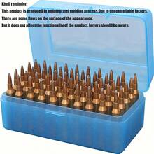 1个大容量子弹盒，可容纳多达50发1厘米宽 x 6.5厘米高的子弹，适用于.223雷明顿、5.56x45毫米、5.56北约、.223/5.56、.300 AAC Blackout、5.56x45、5.8x42口径子弹，轻便子弹收纳盒
