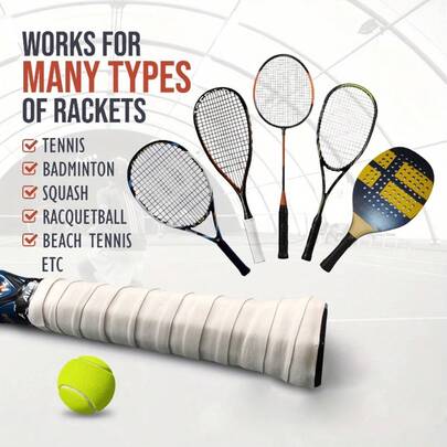 10pcs Tennis Racket Grip, Padel Racket Single Tennis Grip Tape, Anti-Slip Outdoor Training Replacement Sports Grip, Badminton Accessories, Super Comp Racquet Grip Tape