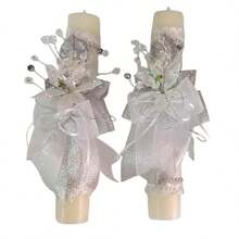 Par  de Vela para  boda velas pra ceremonias  velas de bendiciones - Blanco - Ver 4