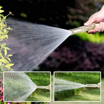 高压洗车枪带可调节黄铜喷嘴+旋转喷嘴，快速接头，适用于花园软管，汽车清洁/户外园艺工具