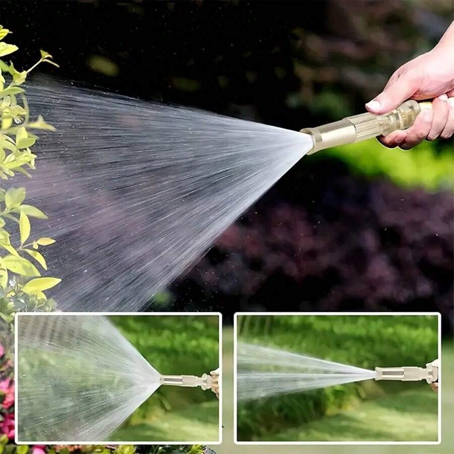 High Pressure Car Wash Gun Brass Adjustable Twist Nozzle + Rotating Nozzle Quick Connector Garden Hose Compatible Car Cleaning / Outdoor Gardening Tool - Multicolor - View 1
