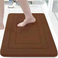 1 alfombrilla de baño clásica de espuma viscoelástica sólida, con superficie de alta absorción y secado rápido, base antideslizante resistente para suelos de baño y cocina, práctica alfombrilla suave para dormitorio, lavandería, diseño ligero y flexible para un cuidado fácil.