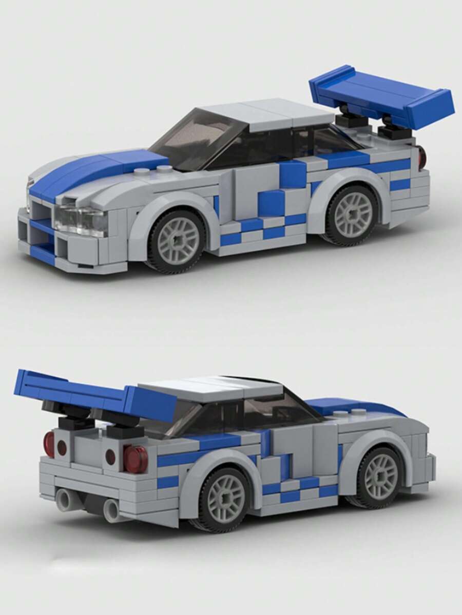 MIKEMENG Blue/Grey Supercar Racing Building Blocks Toy Set, Suitable For Children 6+ Years Old And Adults, Technical And Engineering Construction Toy For Boys, Best Collectible Gift For Halloween, Christmas And Birthday