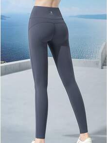 CAMEL CROWN Quần tập yoga mùa xuân dành cho nữ, quần legging tập luyện ôm sát, cạp cao, lót lông cừu mỏng. - Màu xanh hải quân - Xem 3