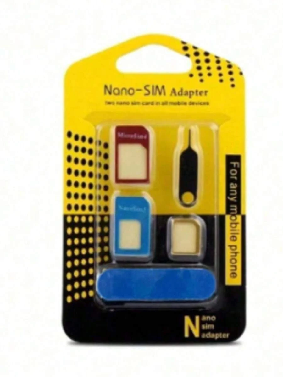 Set de adaptadores de bandeja para tarjeta SIM de metal con soporte y convertidor de ranura CA142 - Multicolor - Ver 1