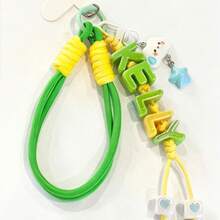 1pc Customized Tassel Bag Charm, Handmade Rope Letter Bead Bag Pendant, Star Bell/Bow, Heart Keychain, Personalized Bag Accessory Gift