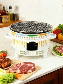 1 Set Of Portable Barbecue Grill For Courtyards, Outdoor Picnics And Gatherings; Also Serves As Indoor Kettle Tea-Brewing Stove, Heating Stove, Fire Stove And Charcoal-Burning Stove For Home Use In Winter, Compatible With Food Tongs And Grilling Net - Multicolor - View 13