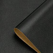 Black Leather Sticky Back -Leatherette Vinyl Wrap Sticker For DIY Waterproof - Black - View 8