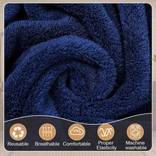 Mixweer 4 Pcs Mens Wearable Bath Towel Wrap Short Pants 11.81'' Mens Towel Shower Wrap With Closure For Bathroom Shower Spa Gym(Dark Blue,Coral Fleece){Inchcolor_nameinch:InchDarkBlueinch} - 深藍色 - 查看 4