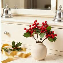 80 piezas de adornos navideños artificiales - Surtido de adornos de bayas rojas, adornos de pino falso, piñas rociadas y hojas de acebo, para crear arreglos florales y coronas impresionantes, adecuados para la decoración navideña, el balcón, el porche, los florales de otoño, la decoración de otoño, la decoración navideña, la decoración exterior de Halloween, los suministros de cocina, el regreso a la escuela, los artículos esenciales para el baño, los imprescindibles para la universidad, los regalos navideños, el mobiliario de jardín, los regalos para damas de honor - Multicolor - Ver 7