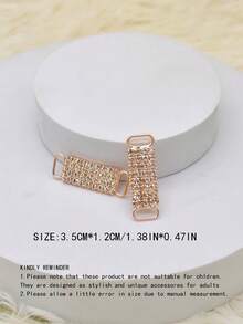 2件裝優雅合金鏤空鞋帶飾品，閃亮水鑽與仿珍珠設計，適用於靴子與運動鞋 - Q - 查看 4