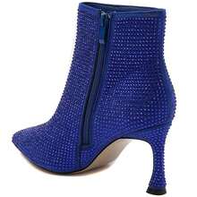 Bottines à Talons Hauts Avec Strass - Blue - View 3