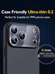 3pcs Full Coverage Camera Lens Protector Film, Compatible With 17/14/15/13/16 Pro Max Plus/17/Air, Accessory Rear Cover Lens Glass, Suitable For Daily, Office, Home Use, Waterproof, Shockproof, Anti-Fall, Anti-Scratch. - Clear - View 3