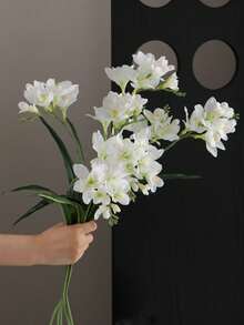 1 Stück künstliche Seiden-Orchideenblumen, Fake Dendrobium-Blumen, künstliche Freesien-Blumen, Fake Orchideen mit langem Stiel aus Kunststoff für DIY Blumensträuße, Blumenarrangements, Heimdekoration, Partydekoration, Wand, Wohnzimmer, Schlafzimmer, Hochzeit, Schreibtisch-Deko. Zuhause, Schreibtisch-Dekoration, Küche, Tisch, Tischmitte, Büro, Garten, Außenbereich, Haus, Terrasse-Dekoration, Frühling, Sommer, Dekoration