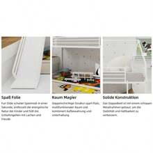 Twin über Twin Etagenbett mit Rutsche für Kinder Schlafzimmer, Haus geformt Bettgestell w / Leiter, kein Boxspring benötigt & einfach zu montieren