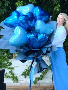 10 pièces Ballons en forme de cœur en feuille d'aluminium de 18 pouces, rouge, bleu, magenta, rose. Bouquet de ballons en forme de cœur DIY, convient pour les fêtes d'anniversaire, les demandes en mariage, les anniversaires, la décoration de la Saint-Valentin - Multicolore - Voir 4