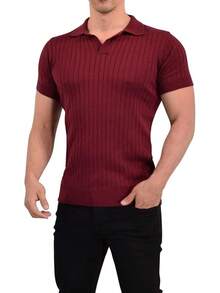 JOHN LEOPARD - Men's Knitted Polo Shirt - Black and White - View 4