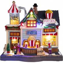 Village Houses - Houses Village - Lighted Musical Railway Station Moving Train Town Sets With Revolving Acrylic Trees Animated Figurines Indoor Decor Or