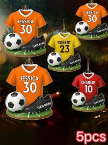 1/3/5pcs, Customized Soccer Kit - Personalized Acrylic Ornament - Christmas Gift For Son, Daughter, Grandson, For Him Boyfriend Dad, Sports Fan Key Ring, Anniversary Birthday Gift, Custom Gift For Him, Personalized Soccer Jersey Keychai, With Player Number Name Key Ring, For Sports Lovers Team Support, Game Day Accessory - Multicolor-soccer Jersey - View 12