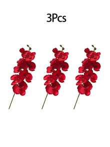 1/2/4/6 piezas, Pintura al óleo de orquídea de mariposa rojo oscuro simulada, Flores decorativas para sala de estar, mesa de comedor, habitación modelo, decoración de boda y compromiso, flores artificiales, decoración navideña, aproximadamente 98 cm, regalos para mujeres, regalo de cumpleaños, decoración del hogar, decoración del hogar, adornos del hogar, flores falsas, flor artificial