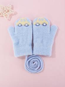1双可爱卡通恐龙婴儿保暖露背手套，适合秋冬季 - 1pair 小汽車 - 查看 4