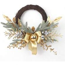 De Navidad, De Navidad para Puerta Principal, Dorada De Navidad para Colgar En La Pared, Ventana, Decoración De Navidad para Interior, Exterior, Pared, Etc. (H399(45CM)) - Alto 399 (45 cm) - Ver 9