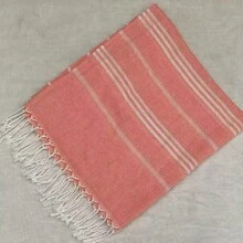 1 Stück Türkisches Handtuch, gestreiftes Mikrofaser Strandtuch für Camping Schwimmen Reisen, schnelltrocknend, multifunktionales Quasten-Geschirrtuch, nicht klebrig am Sand, leichtes Strandtuch für Beauty Salon, Zuhause, Badezimmer, Dusche, Handtücher für Beauty Salon, Hotel, Sport, Zuhause Essentials, Handtuch, Hautpflege Badetuch