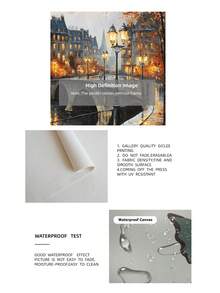 1pc Frameless Autumn Street Scene Cozy Town Lamp Yellow Maple Leaves Wall Art Fall Season Canvas Painting For Living Room Bedroom Dorm Room Decor Poster Funky Posters Room Decor Bedroom Prints For Wall Autumn Landscape Fall Town Scene Seasonal Decor Cozy Street Art