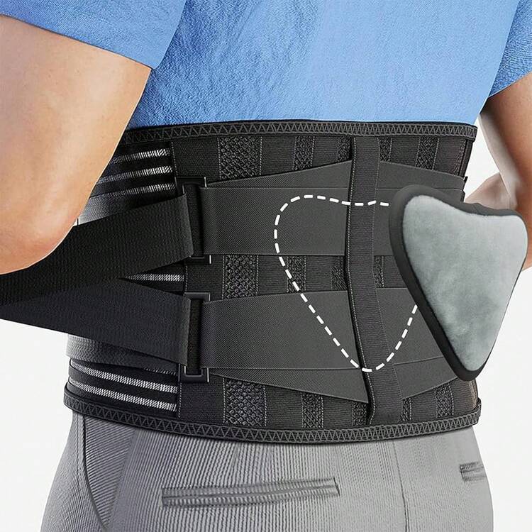 Corsé Lumbar EUARD – Soporte para la Parte Baja de la Espalda con 4 Varillas de Aluminio y 2 Muelles de Acero, Alivia el Dolor Espalda, Hernia Discal, Ciática y Escoliosis – Diseño Ergonómico y Cómodo para Uso Diario(Negro,Talla: M) - Negro-L - Añade 13