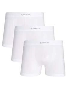 Kit Of 3 Men's Lupo Modal Boxer Briefs With Elastic Waistband And Seamless Original 661 - 白色 - 查看 9