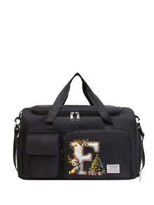 Oxford Cloth Material, Fashionable Style, Large Capacity, Multifunctional Black Travel Bag, Handbag, Crossbody Bag, Shoulder Bag, Separate Space For Storing Shoes, Suitable For Vacation, Travel, Fitness, Exercise, College Christmas Bags Gifts For Men Luggage