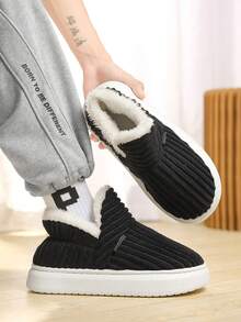 Winter Men Slippers Short Plush Men Boots Indoor Fluffy House Fur Slippers Men Casual Soft Fur Furry Men Shoes
