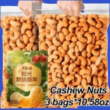 BE&CHEERY Three Bags Of Cashews/10.58 Ounces, Ready To Eat Nuts, Pure Nuts Without Shells, Salty And Crispy, High Plant Protein Content, Delicious Nut Snacks, Suitable For Valentine's Day Gifts, Drama Snacks, After-School Dim Sum, Appetizers, Halloween/Christmas/Christmas Eve Snacks, Hot Selling Products On All Platforms, 3.53 Ounces Per Bag, Delivered From Local Warehouses. - Salty, Crispy - View 10
