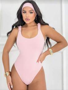 Kit 3 Basic Bodysuits With Thick Straps And Elastic With Discreet Neckline, Shapewear, Versatile Casual Fashion, Casual, Gringa Blogger - 粉紅-灰色-黑色 - 查看 5