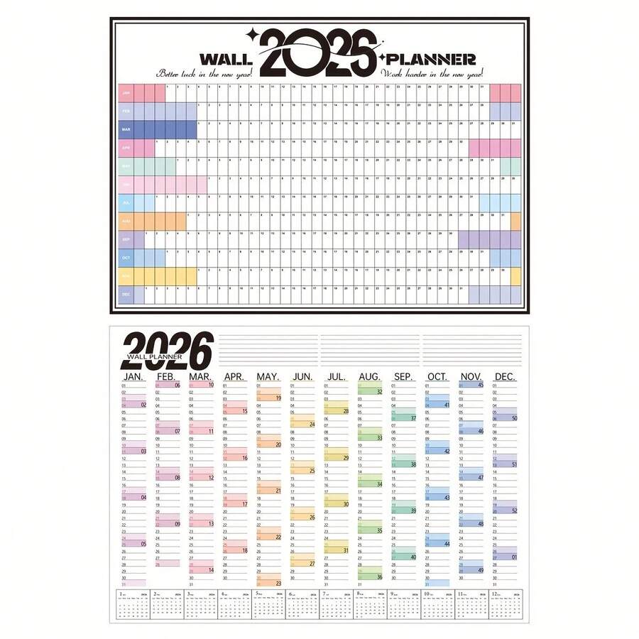 2026 Calendar Planner, Large Grid Wall Calendar, Checklist & To-Do List, For Home, Office Organization, Size: 28.5inch * 20.66inch