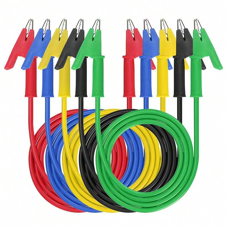 (Virtual Warehouse) 5pcs Double-Ended Crocodile 15A Test Wire Cable - Default - View 1