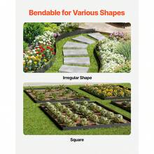 Steel Landscape Edging, 5 Packs 39 X 3 In Rust-Resistant Metal Landscape Edging, Bendable Garden Edging Border, Heavy Duty Lawn Edging, Easy-To-Install, Flower Bed Yard Pathway Divider Black - 黑色 - 查看 4