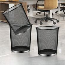 Thick, High-Capacity, Stylish Minimalist Open-Top Metal Wire Mesh Trash Can For Office, Living Room, Home Use - Multicolor - View 1