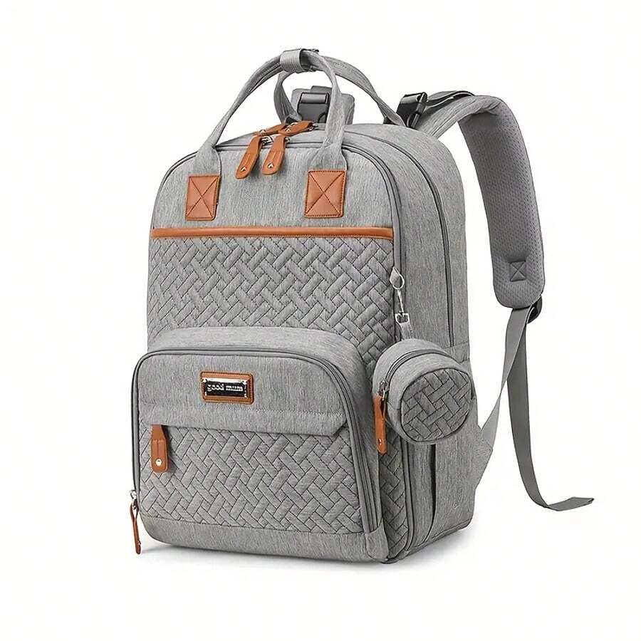 Diaper Bag Backpack With Stroller Attachment And Pacifier Case – Spacious Travel Bag, Multiple Compartments, Soft Material, Ergonomically Padded Straps – Durable And Stylish In Various Colors For Essentials, Must-Haves For Baby Gear And Baby Shower Gifts, Diaper Bag Backpack, Functional Design, High-Quality Workmanship, Traveling Families, Must-Haves For Parents, Traveling Parents - Xám - Xem 1