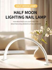 1pc Metal LED Crescent Lamp, USB Powered, 3-Color Dimmable, Portable, Suitable For Manicure, Eyelash Extension, Tattoo Lighting, Fashion Design, Manicure Lighting, Modern Desk Lamp Gift - Multicolor - View 10