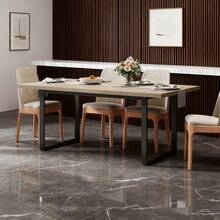 Industrie-Esstisch 160x80 cm »LoftStyle<< – Massiver Holztisch mit Metallgestell für 6-8 Personen in Hellgrau – Wasser- & kratzfeste Oberfläche mit robuster Stabilität