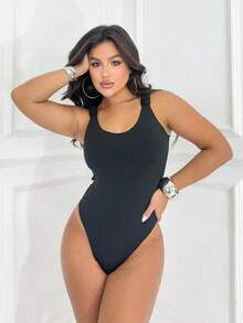 Kit 3 Basic Bodysuits With Thick Straps And Elastic With Discreet Neckline, Shapewear, Versatile Casual Fashion, Casual, Gringa Blogger - 黑白黃 - 查看 5