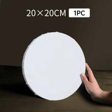 1pc/5pcs Framed Round Blank Canvas for Painting, Premium MDF & 100%Cotton Stretched Canvas for Painting, Drawing, & DIY Crafts, Assorted Sizes 15cm to 60cm, Perfect for Acrylic Pouring and Oil Painting, Ideal for Artists, Students, & Hobbyists - Blanco - Ver 15