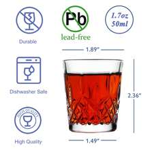 1/6 pièces Verres à shot de 50 ml, verres à shot en verre transparent en vrac pour la vodka, la téquila, le whisky et les spiritueux