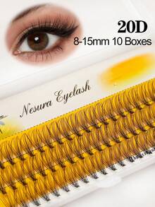 10 cajas pestañas postizas finas esponjosas,lifting de pestaña, boda, maquillaje de mujer, accesorios, belleza, accesorios para niña, personalizado, viaje, resistente al agua, ideal para principiantes ,2 tipos de pestañas postizas (20D, 30D), 8-15mm, adecuado tanto para principiantes como para maquilladores profesionales - D - Ver 15