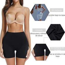 UIV@SH Pantalones Cortos sin Costura Invisible para Mujer,Shorts Tipo Boxer,Calzon Debajo de los Vestido,Short Faja para Mujer Invisible - Negro - Ver 6